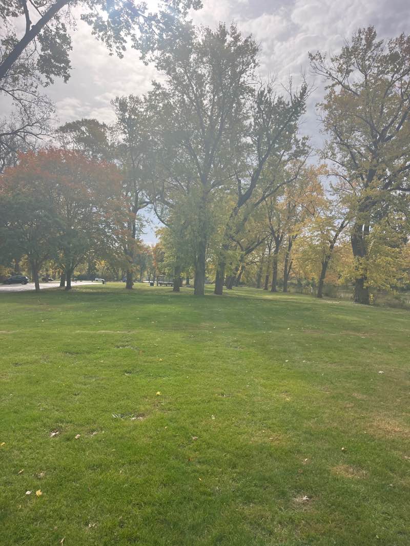 walking near me in North Aurora Riverfront Park in autumn