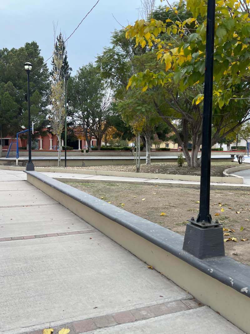 walking near me in Plaza de Conchos in winter
