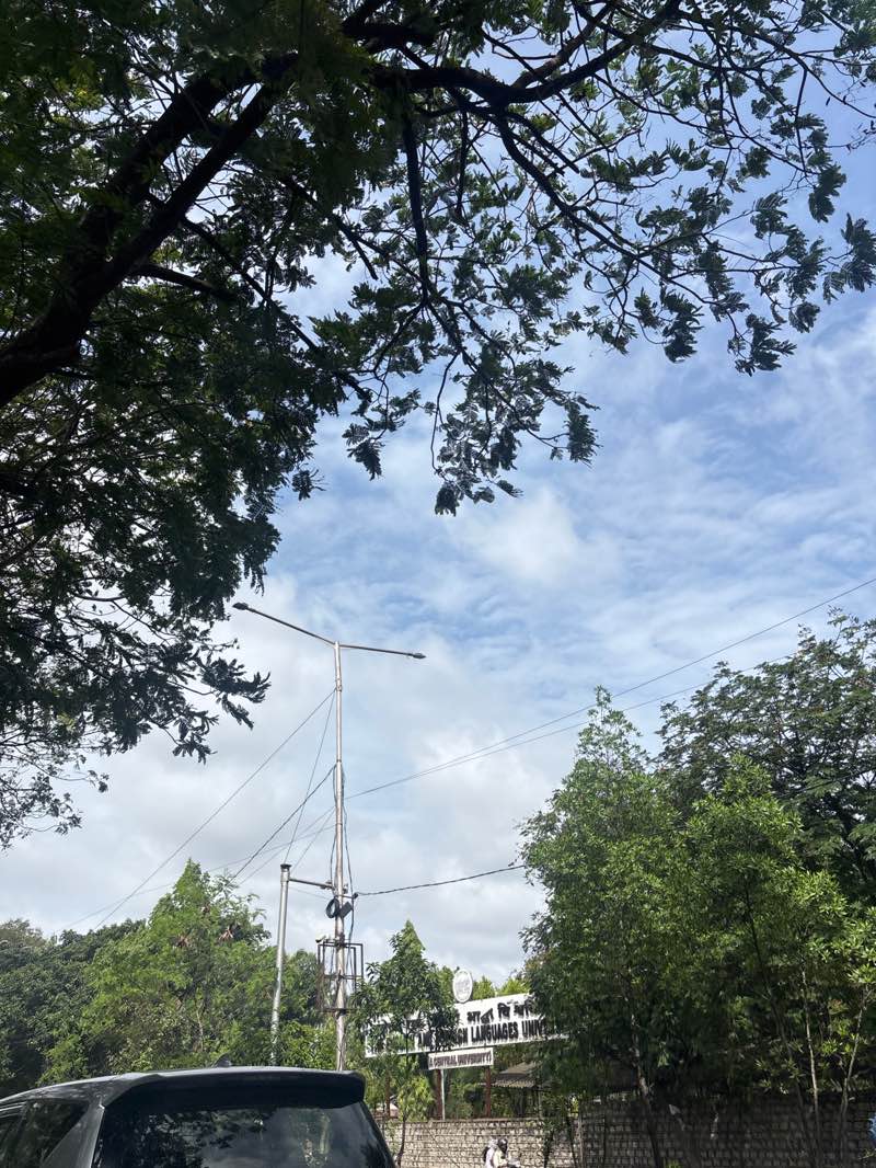 walking near me in The English and Foreign Languages University (EFLU) in autumn