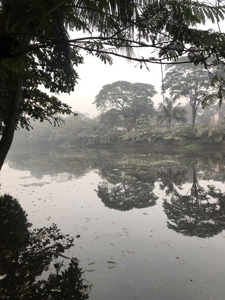 walking near me in Dhanmondi Lake Park in winter