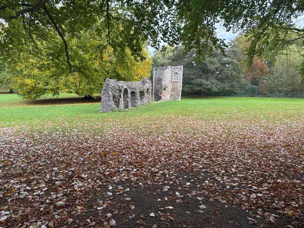 walking near me in Abbey Gardens in autumn