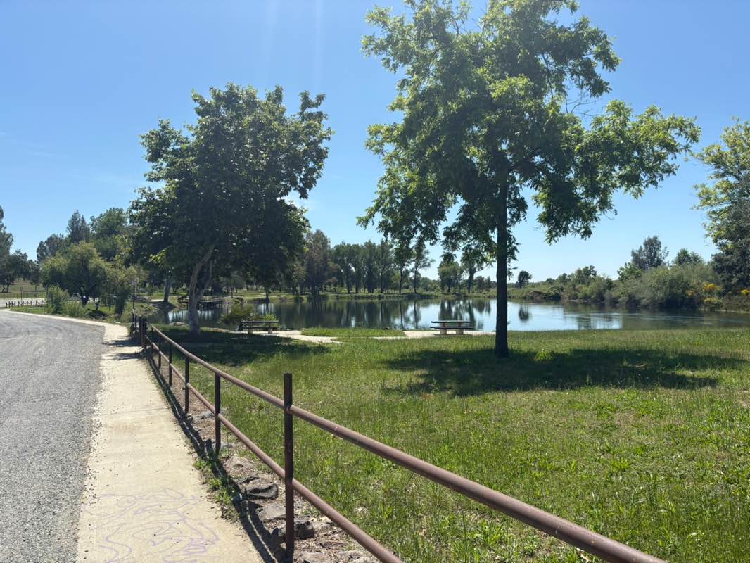 walking near me in Riverbend Park in spring