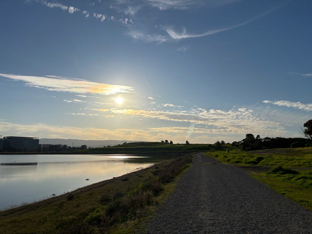 walking near me in Bedwell Bayfront Park in winter