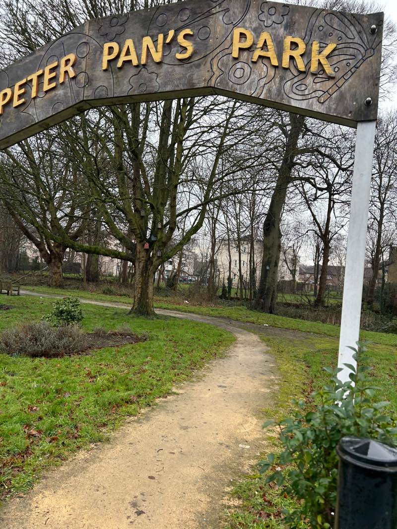 walking near me in Peter Pan Park in winter