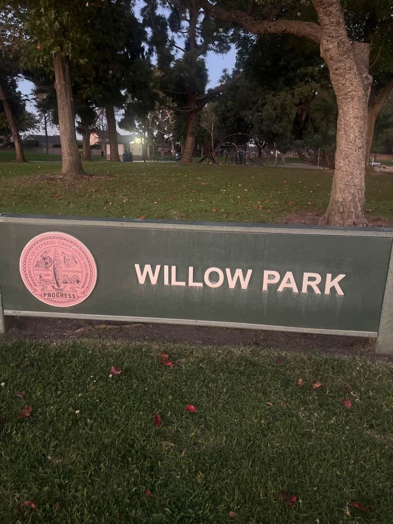 walking near me in Willow Park in winter