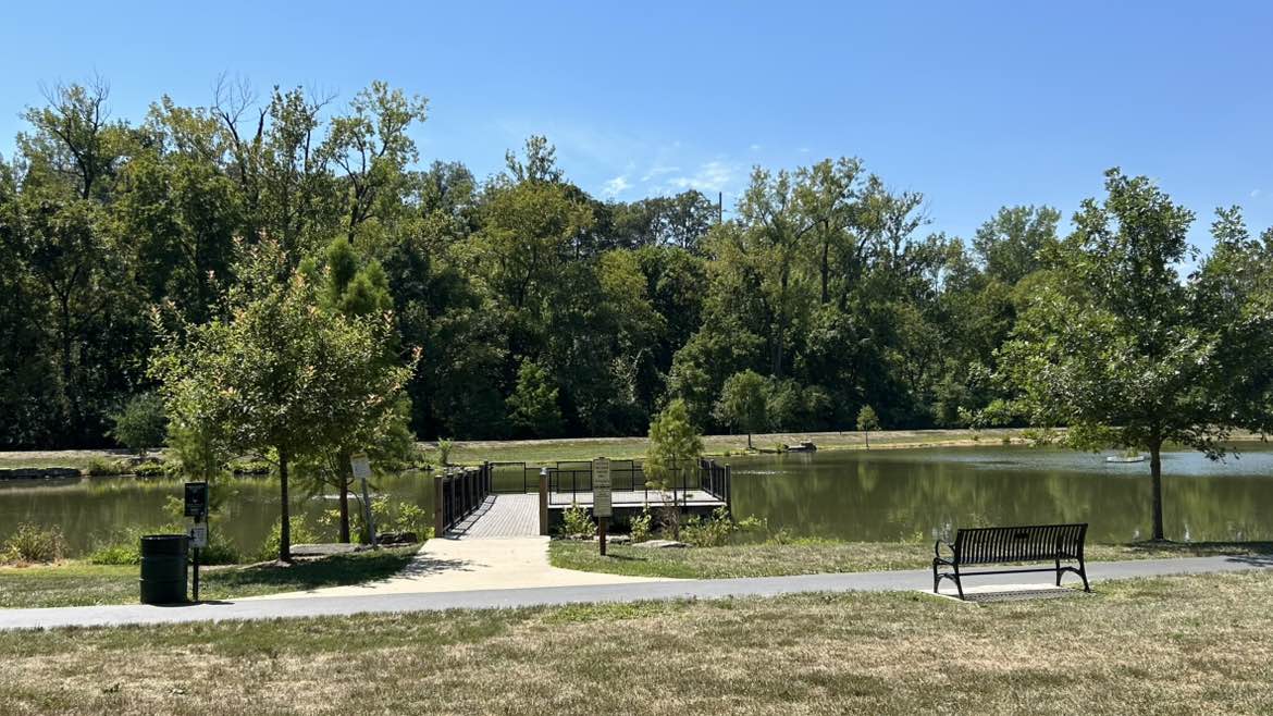 walking near me in Veterans Tribute Park in autumn