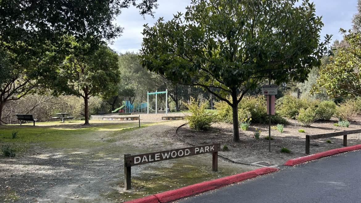 walking near me in Dalewood Park in winter