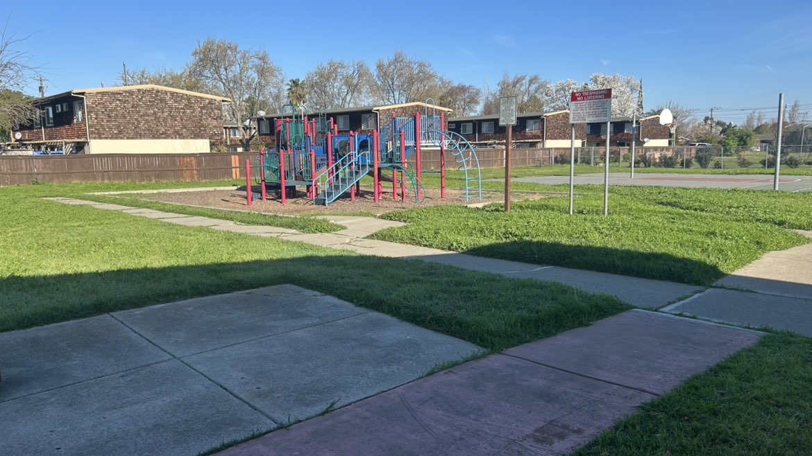 walking near me in El Pueblo Park in spring
