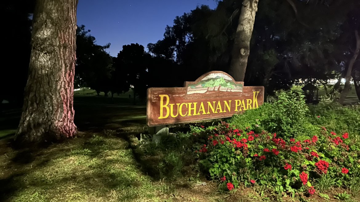 walking near me in Buchanan Park in spring