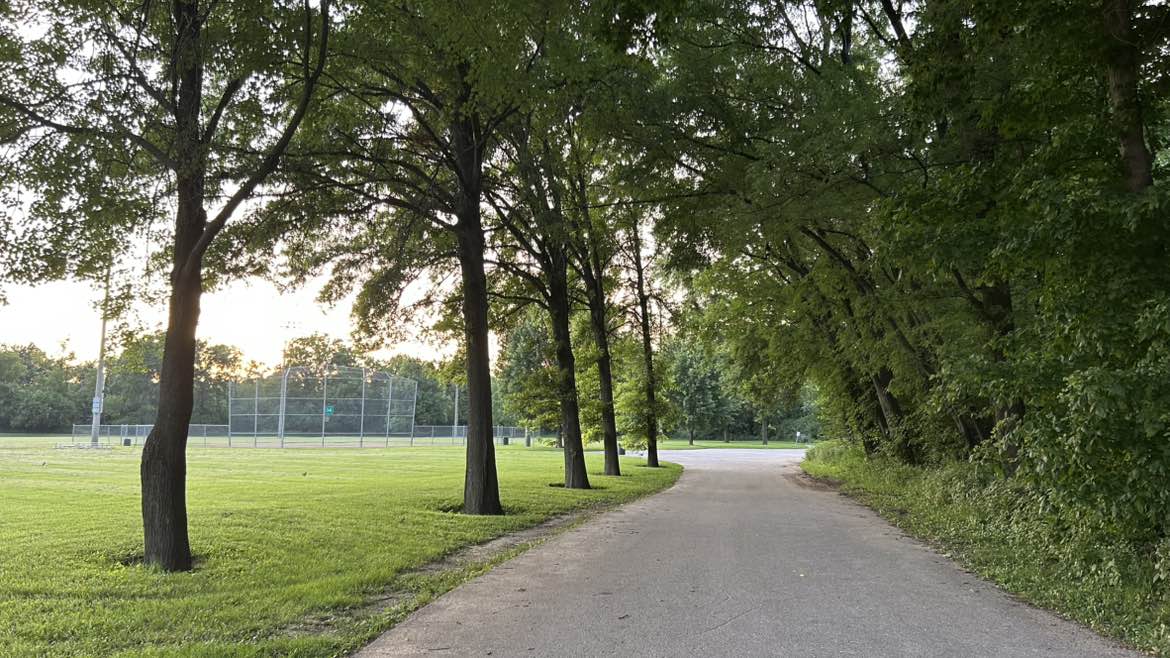 walking near me in Sports Center Park in summer
