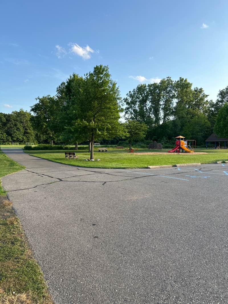walking near me in Whispering Woods Park in summer