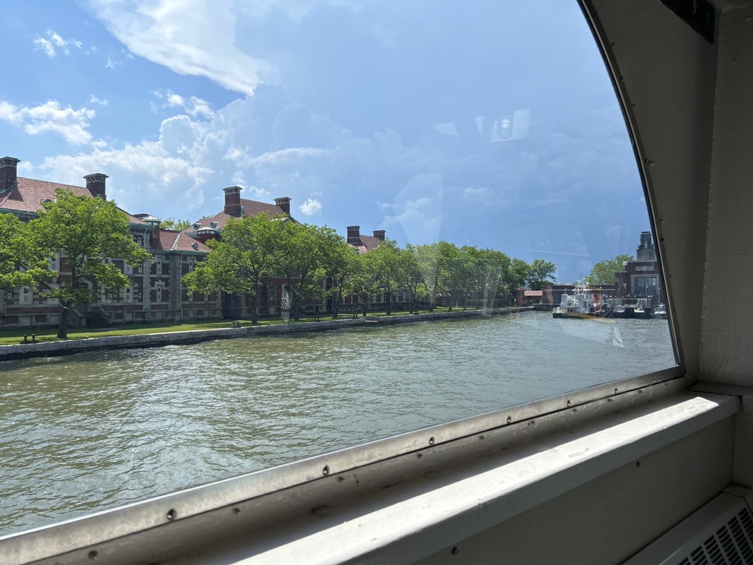walking near me in Ellis Island in summer