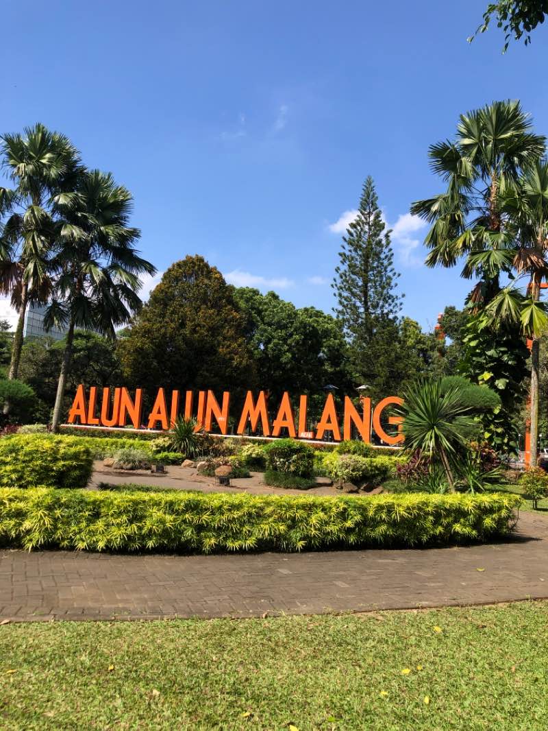 walking near me in Alun-Alun Bundar Malang in summer