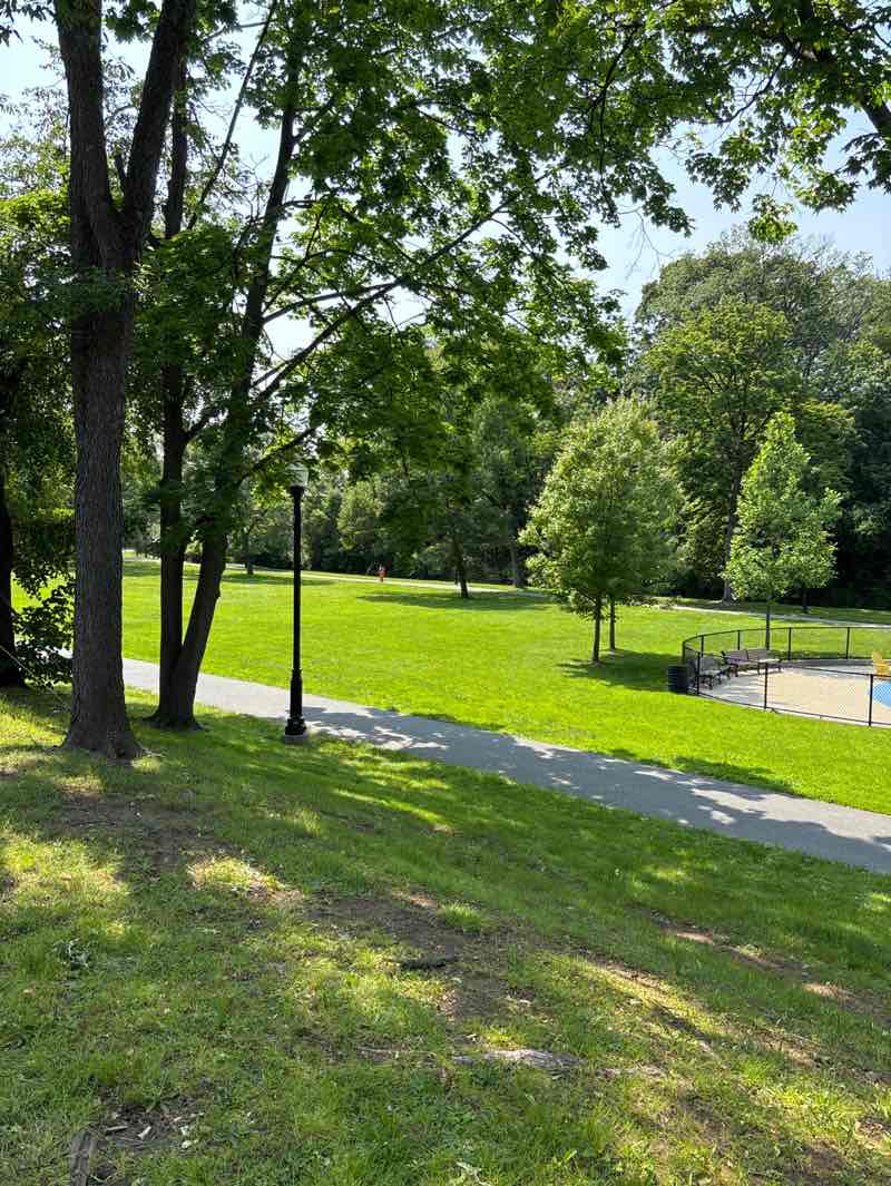 walking near me in Watsessing Park in summer