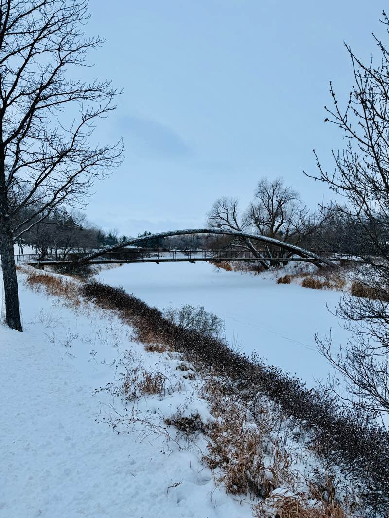 walking near me in Kiwanis Waterfall Park in winter