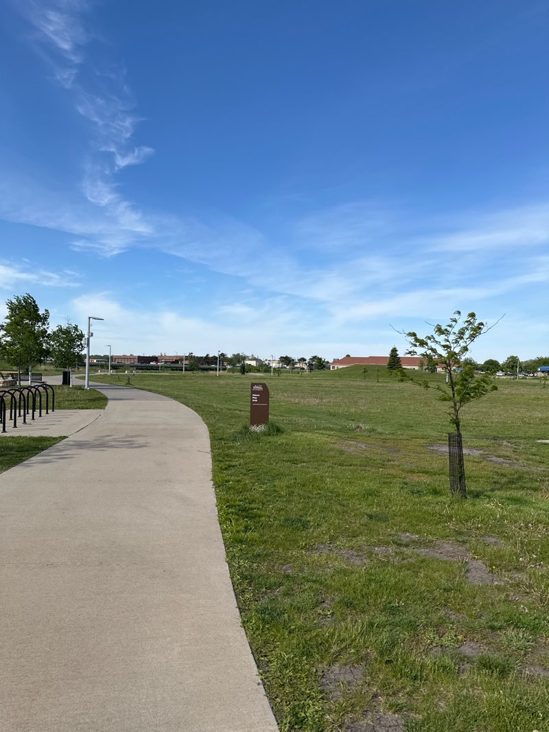 walking near me in Riverfront Crossings Park in spring