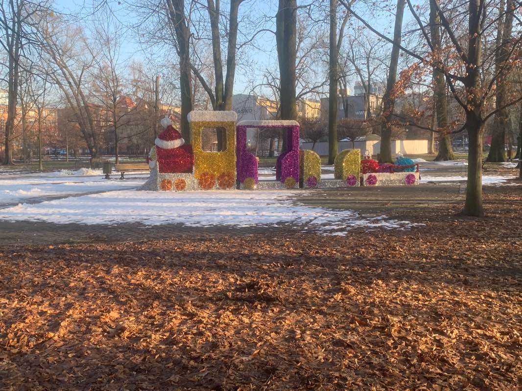 walking near me in Plac Mickiewicza in winter