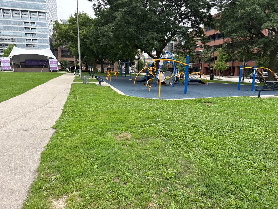 walking near me in Cathedral Square Park in autumn
