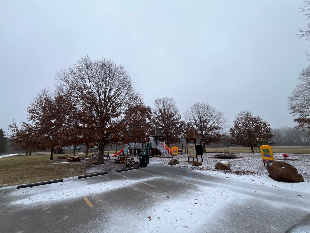 walking near me in Delt Church Park in winter