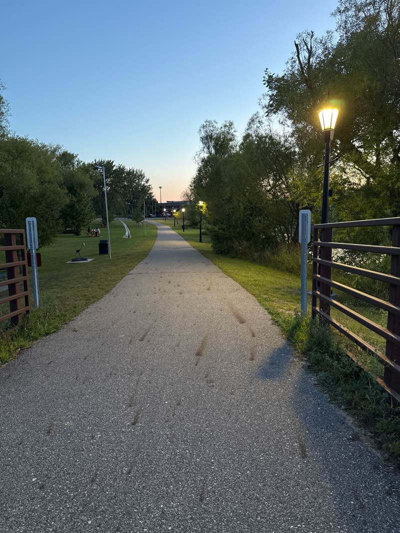 walking near me in Red Bridge Park in autumn