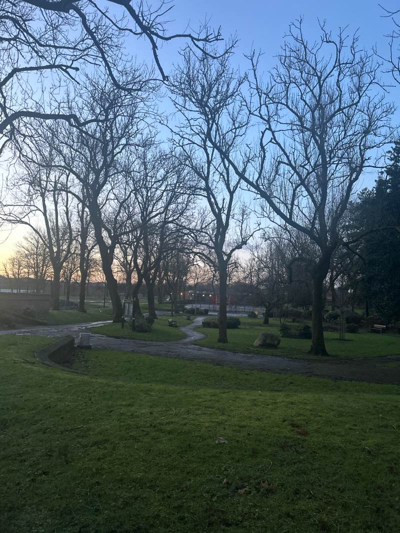 walking near me in Openshaw Park in winter