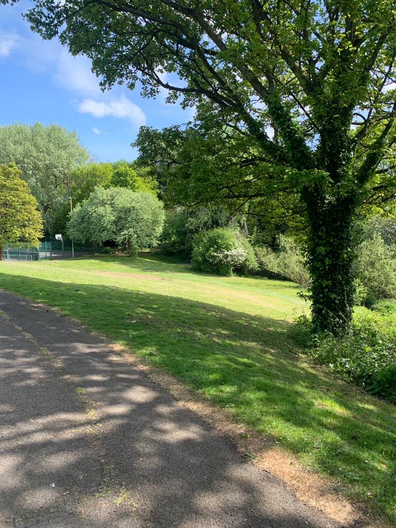 walking near me in Valley View Playground in spring