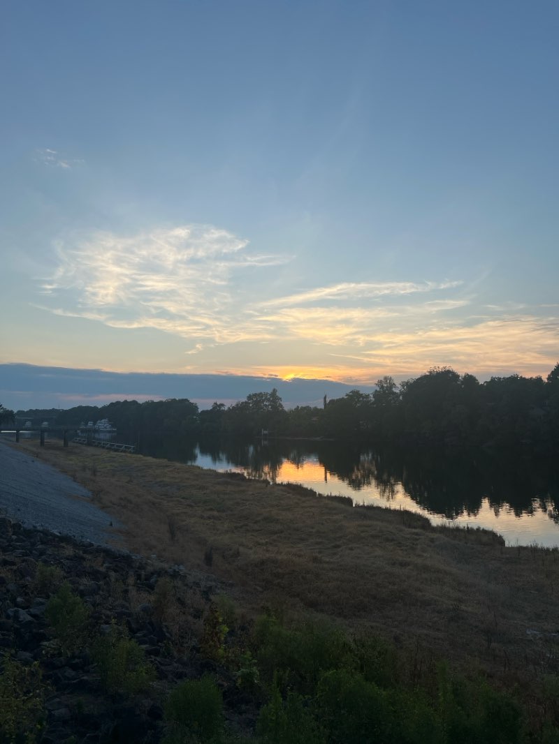 walking near me in River District Park in winter