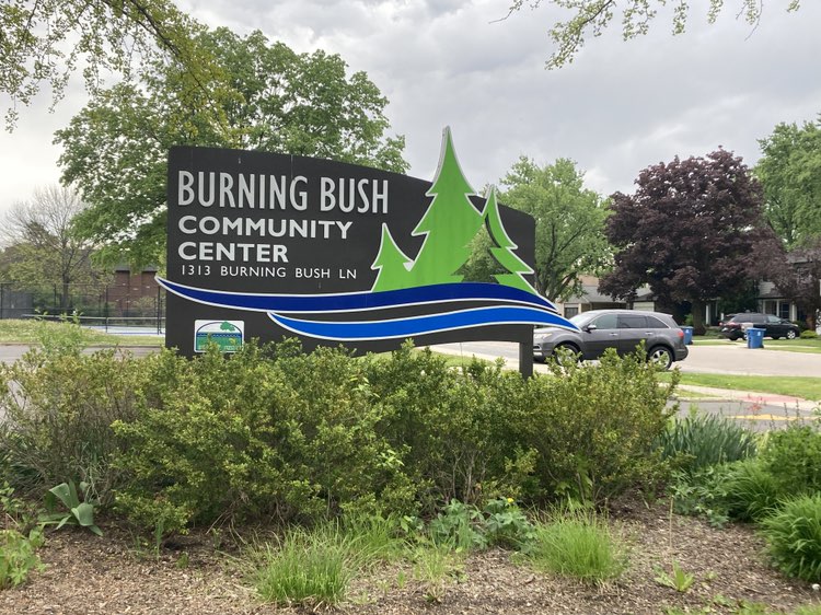 walking near me in Burning Bush Park in spring