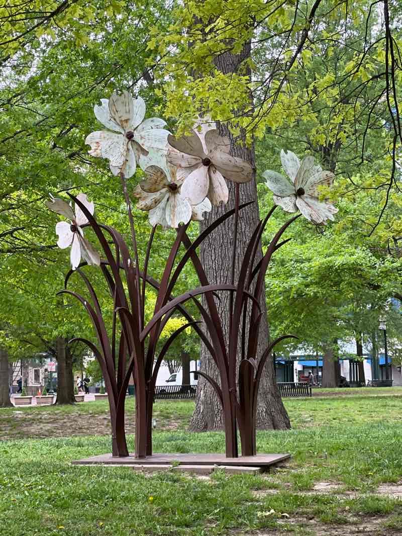 walking near me in Court Square in spring