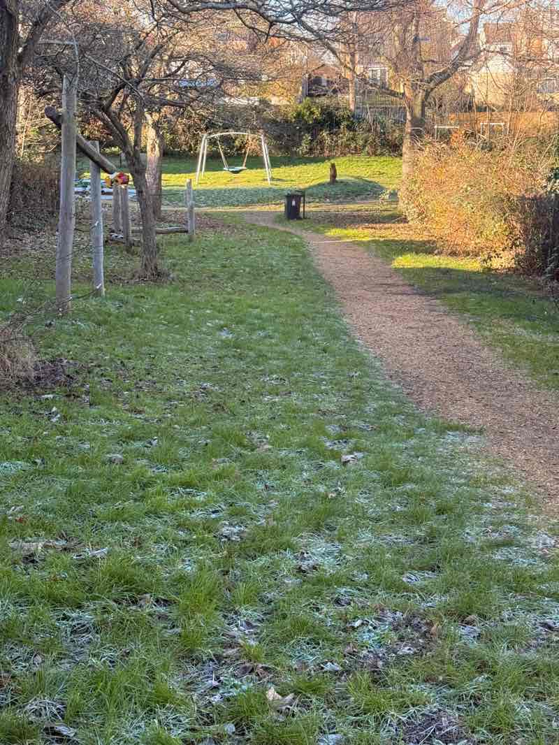 walking near me in Uppleby Road Play Area in winter