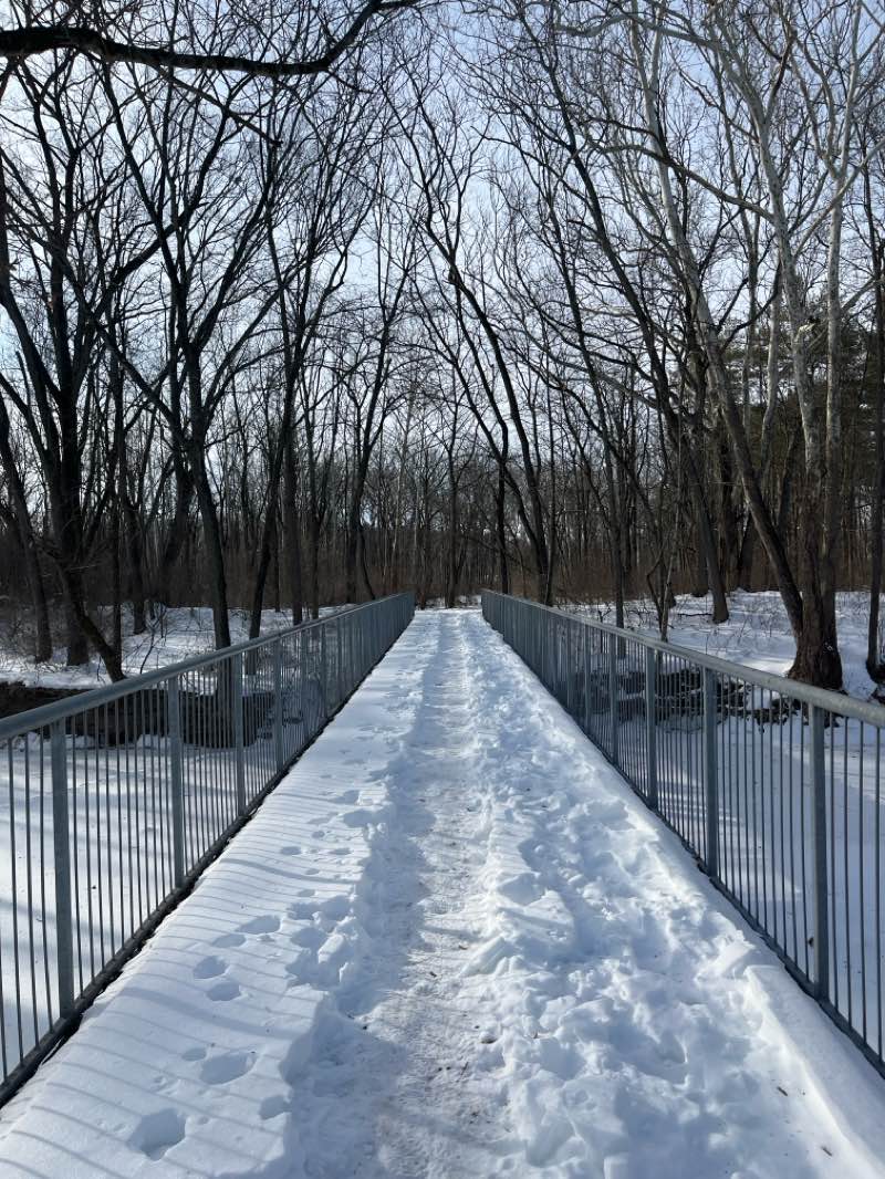 walking near me in Jordan Creek Parkway in winter