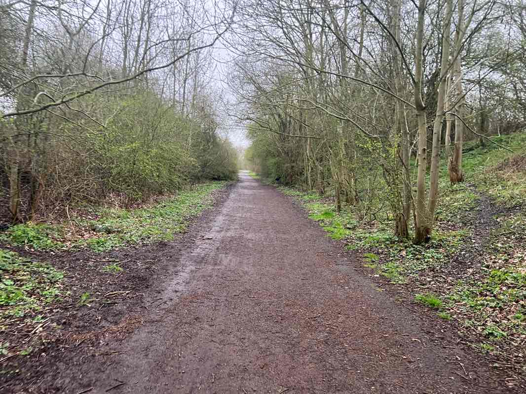 walking near me in Brampton Valley Way Linear Park in spring