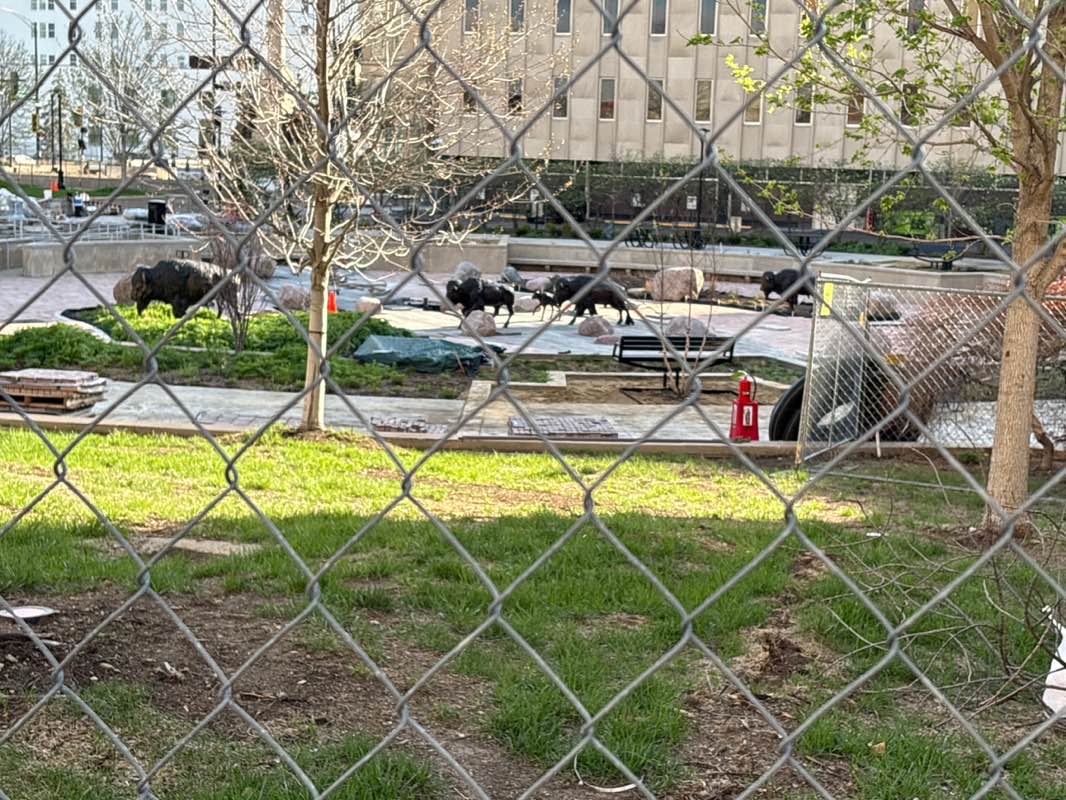 walking near me in Courthouse Square Greenspace in spring