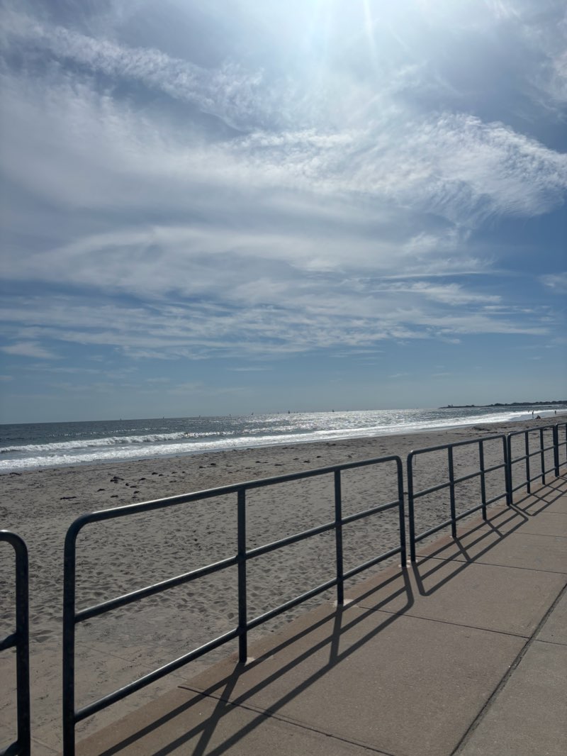walking near me in Scarborough South State Beach in winter