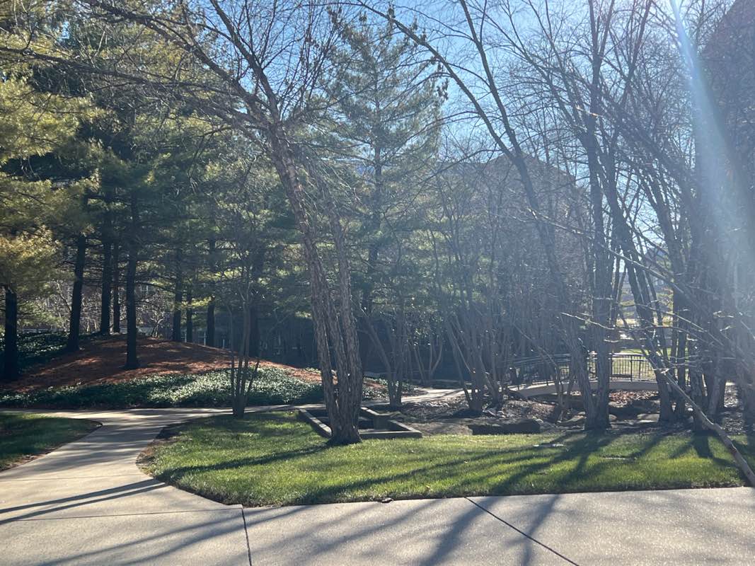 walking near me in Relaxation Courtyard in winter