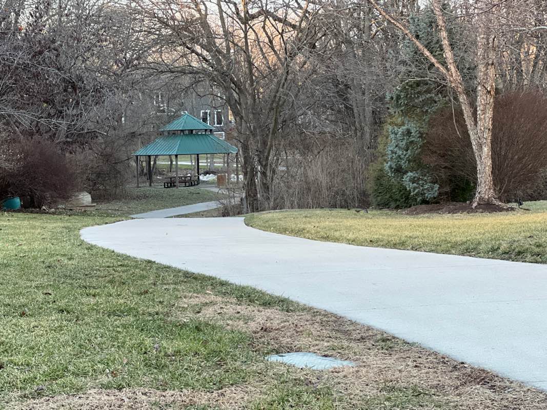 walking near me in Amesbury Lake Park in winter