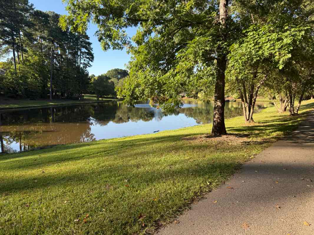 walking near me in White Oak Creek Greenway in autumn