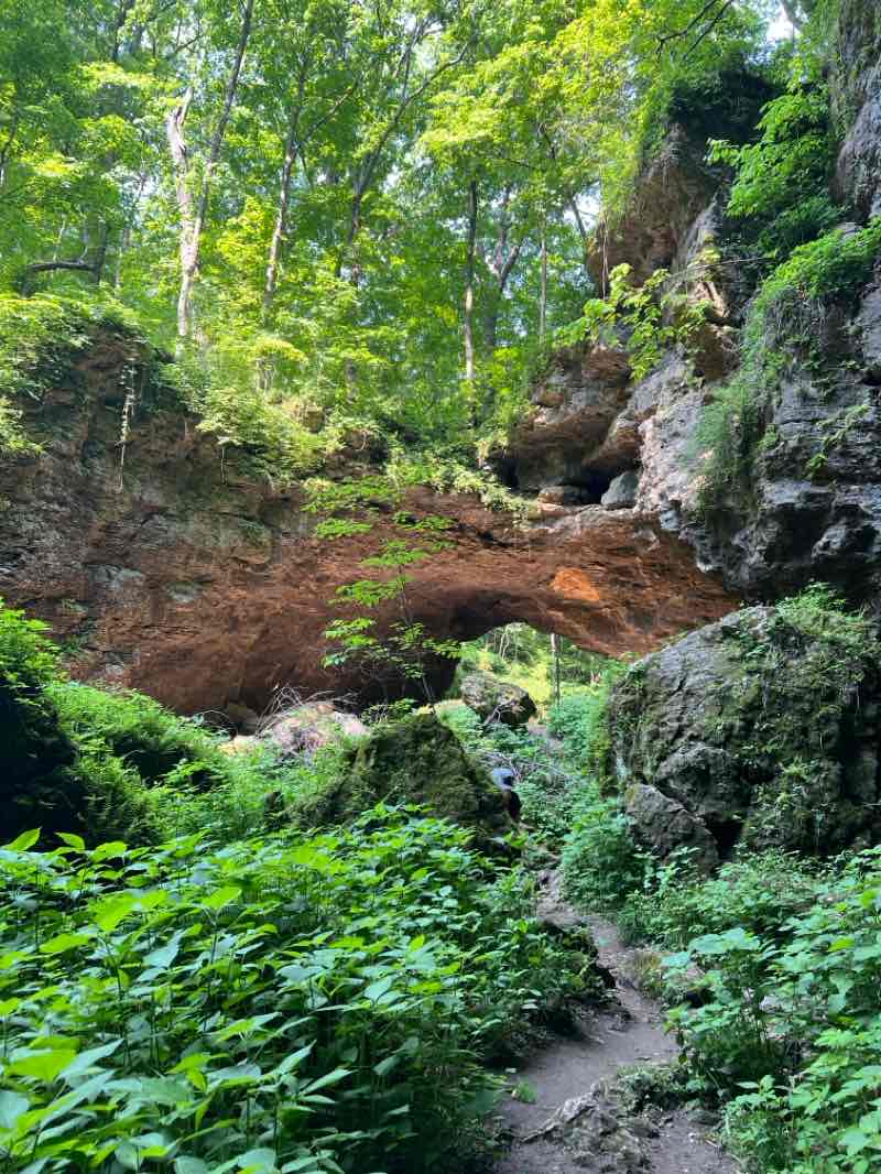 walking near me in Maquoketa Caves State Park in spring