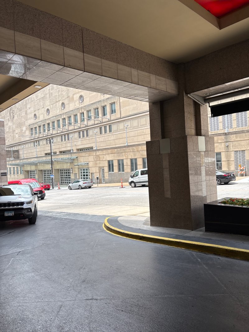 walking near me in Barney Allis Plaza in summer