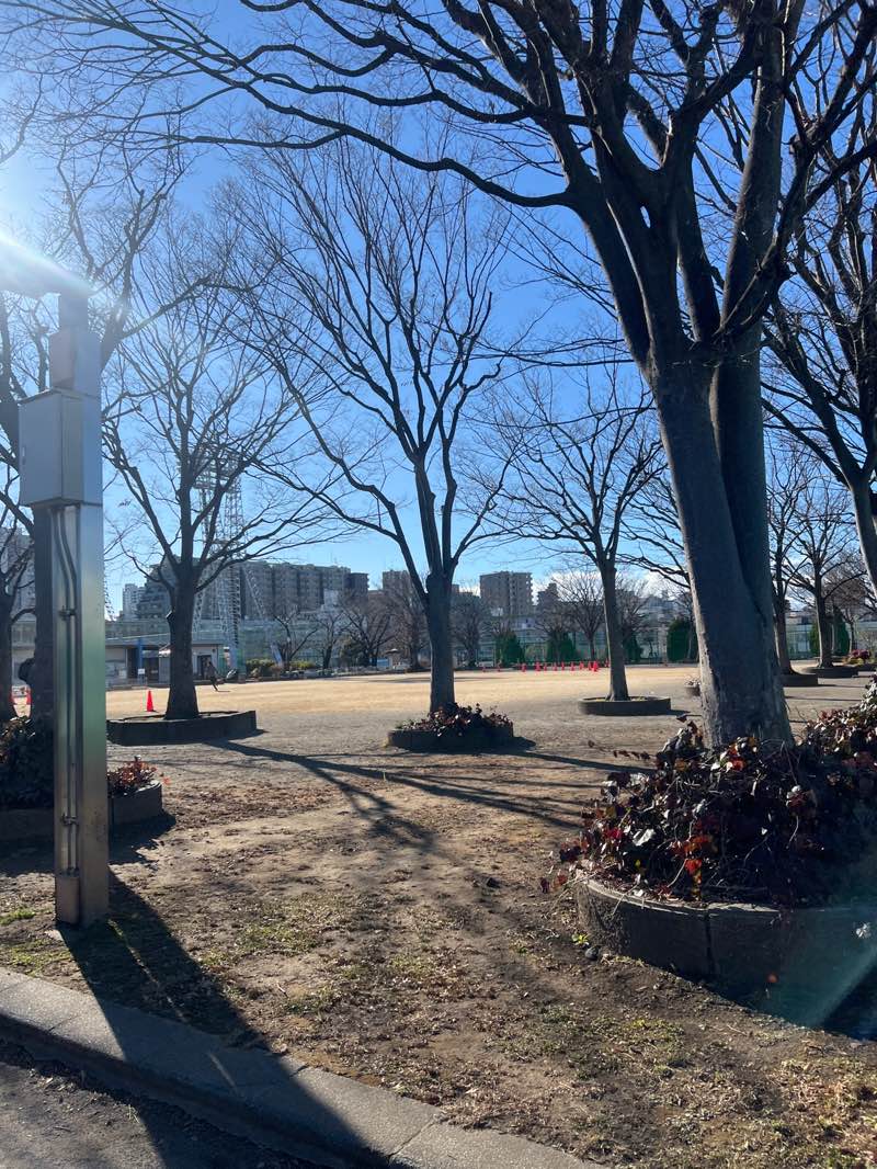 walking near me in Ochiai Central Park in winter