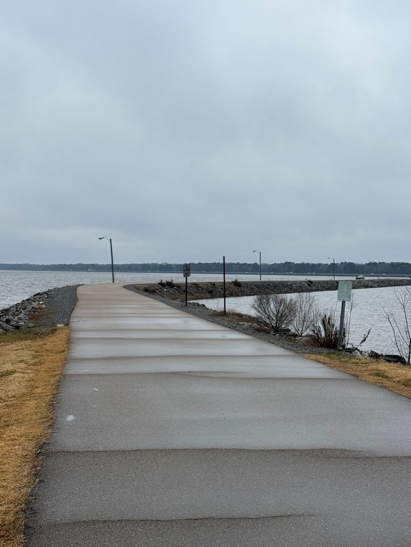 walking near me in North Jetty Park in winter