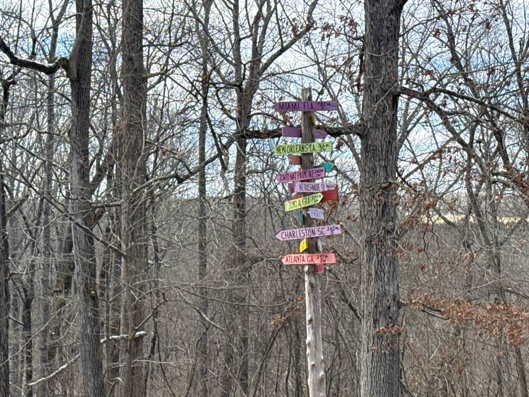 walking near me in Boone's Cave Park in winter