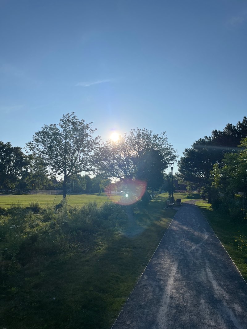 walking near me in Parc Benny in summer