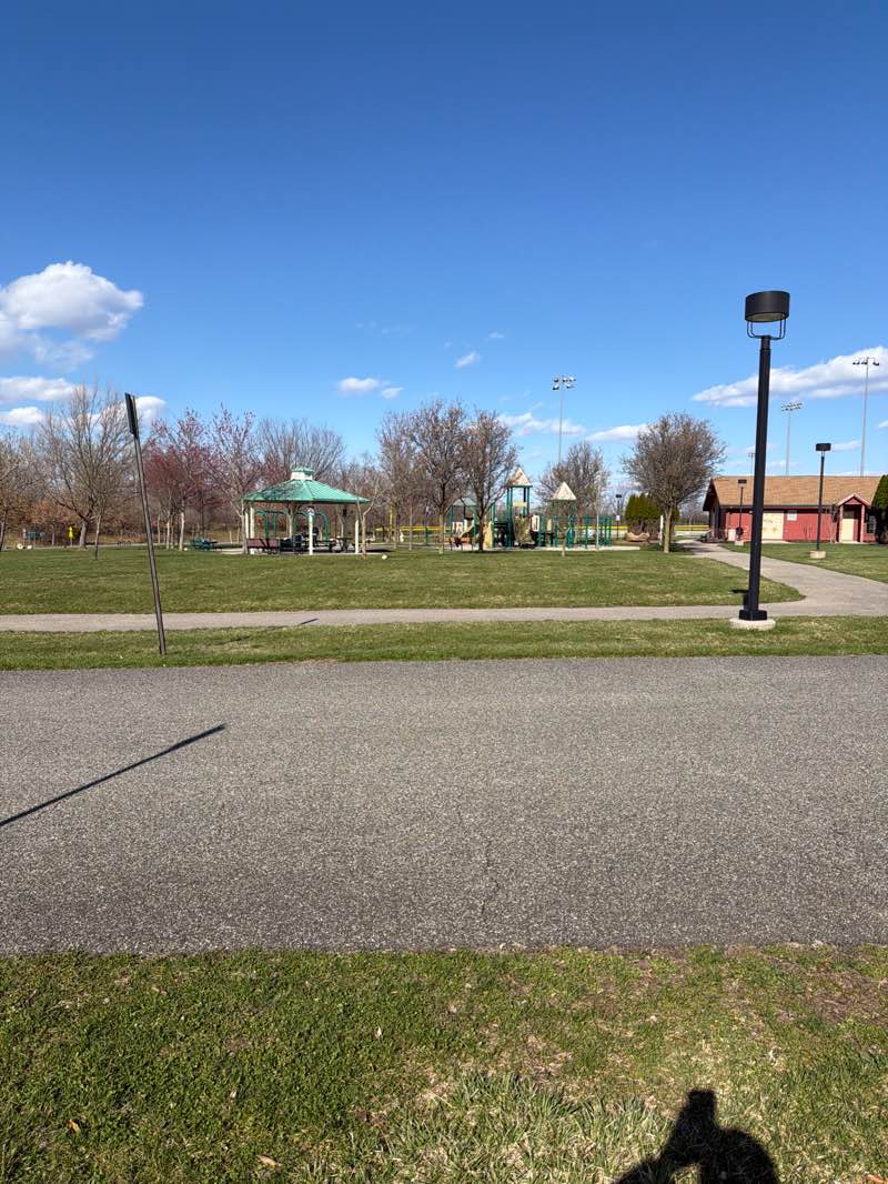 walking near me in Heuser Park in spring