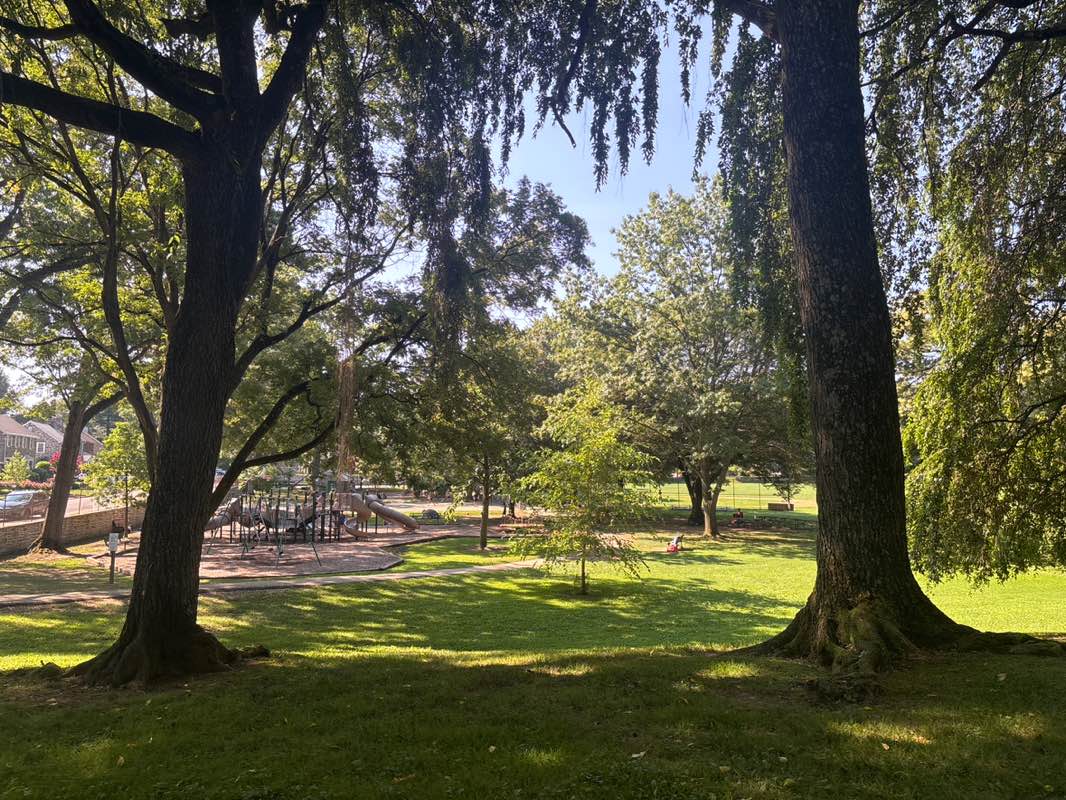 walking near me in General Wayne Park in autumn