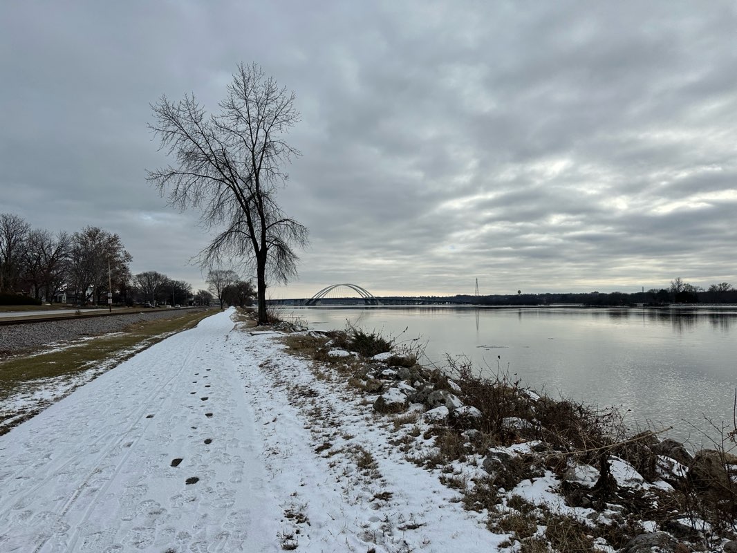 walking near me in Leach Park in winter