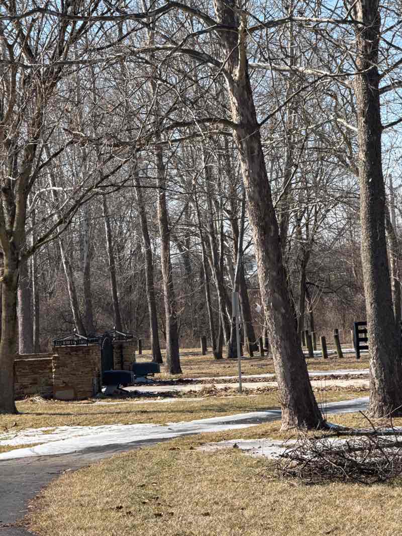 walking near me in Blacklick Ridge Community Park in winter