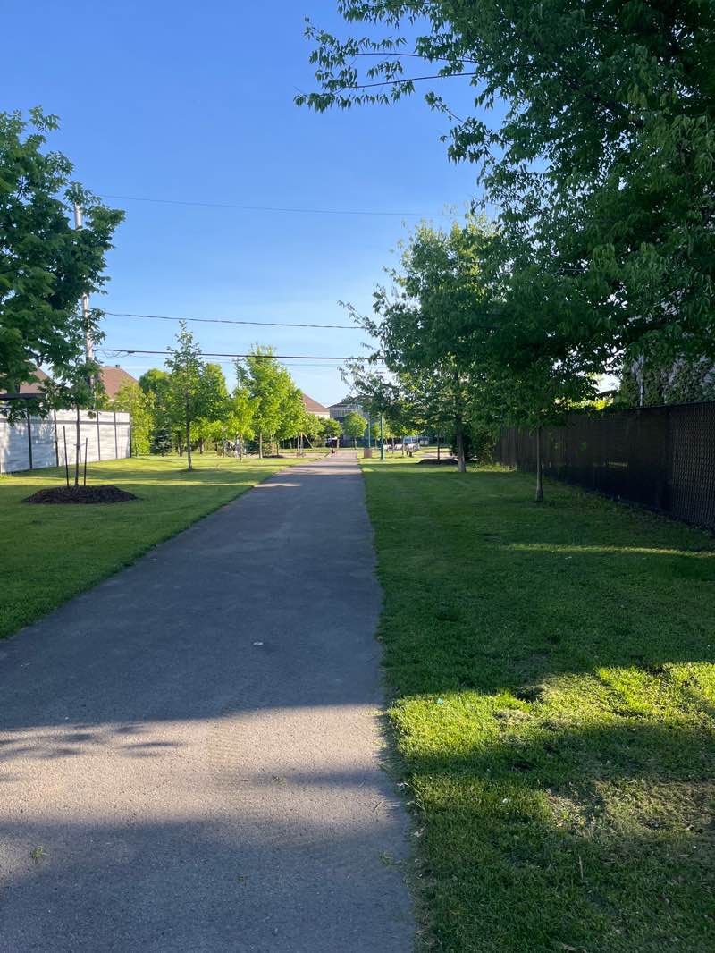 walking near me in Parc Desmarteau in summer