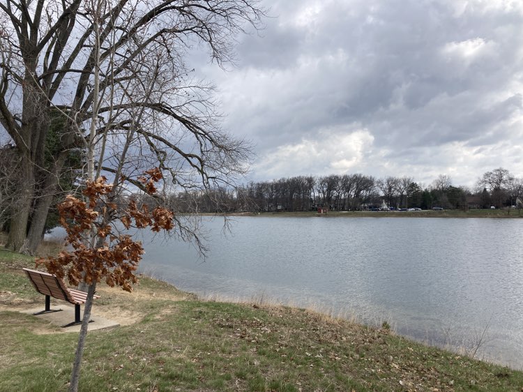 walking near me in Olander Park in spring