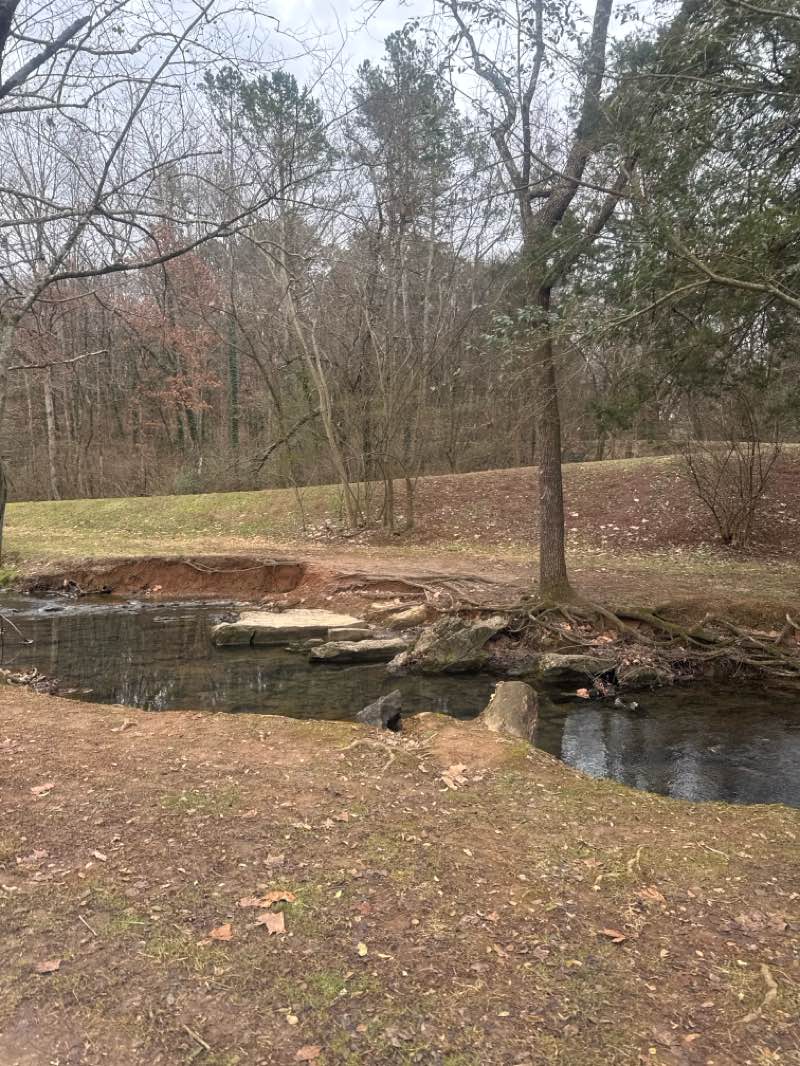 walking near me in Founder's Park at Campbell Station in winter